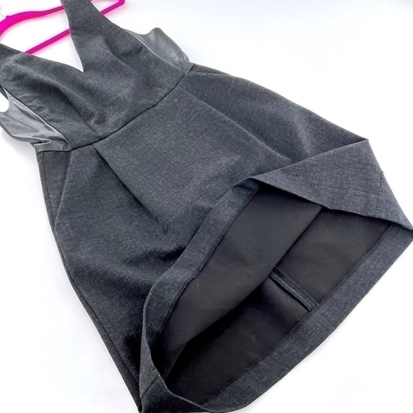 Madewell E1516 Dark Gray Leather Insert Ponte Sleeveless Dress size 4 - Picture 9 of 15
